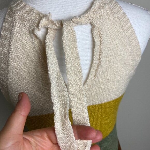 Mine Color Block Tie Back Sweater  Tank Top Sz M - Picture 4 of 8